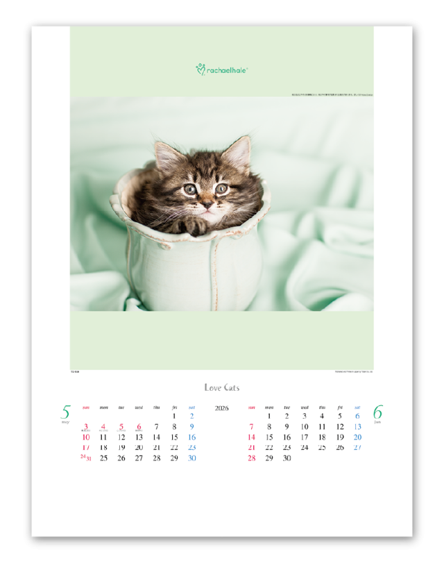 ラヴ キャット ﾚｲﾁｪﾙ ﾍｲﾙ Calendar Online Shop ラクトカレンダー